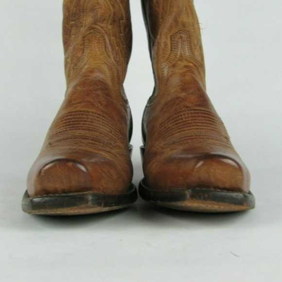 LUCCHESE Mad Dog Goatskin Tan Cowboy Boots 7 D - Picture 5 of 8